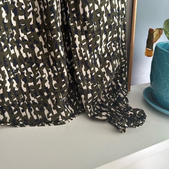 Zac & Rachel Green and Cream Smocked Blouse XL - Picture 13 of 16